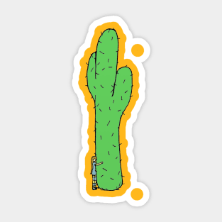 Pastel cactus hug Sticker